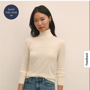 Brooks Brothers 100% Merino Wool Cream Turtleneck Sweater NWOT